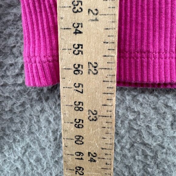 J.Crew Womens VIntage Rib Ruffle Mockneck Top Hot Pink Size Small BM317 - Picture 3 of 7
